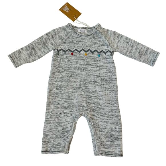 NWT Angel Dear 3/6M Pom Pom Coverall - Picture 1 of 5